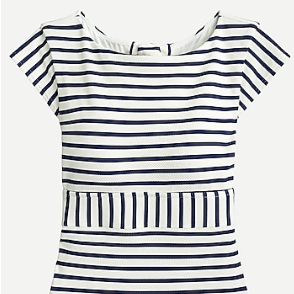 JCrew one piece bathing suit in navy stripe